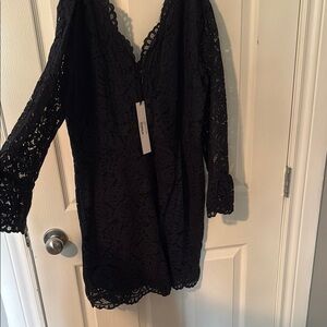 NSR Black Lace Mini Dress